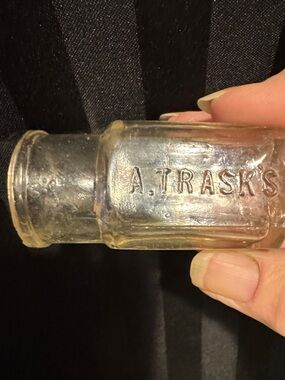 Collectible A.Trask’s Clear Glass Ointment Jar - Vintage Style